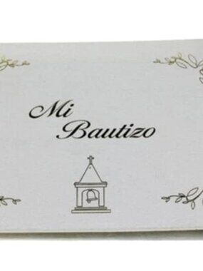 Mi Bautizo Guest Book Girl or Boy With Gold Lettering and Pen Keepsake Gift